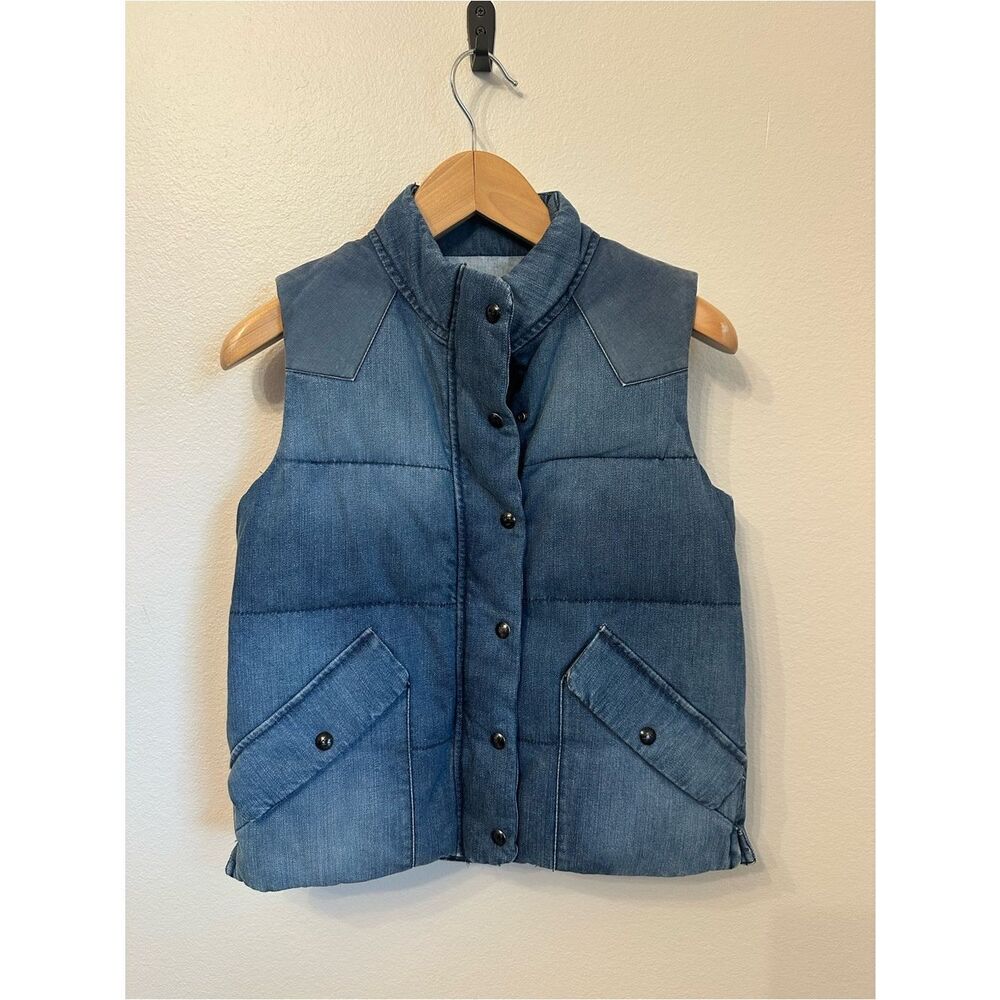 Gap Quilted Denim Blue Women’s Puffer Vest